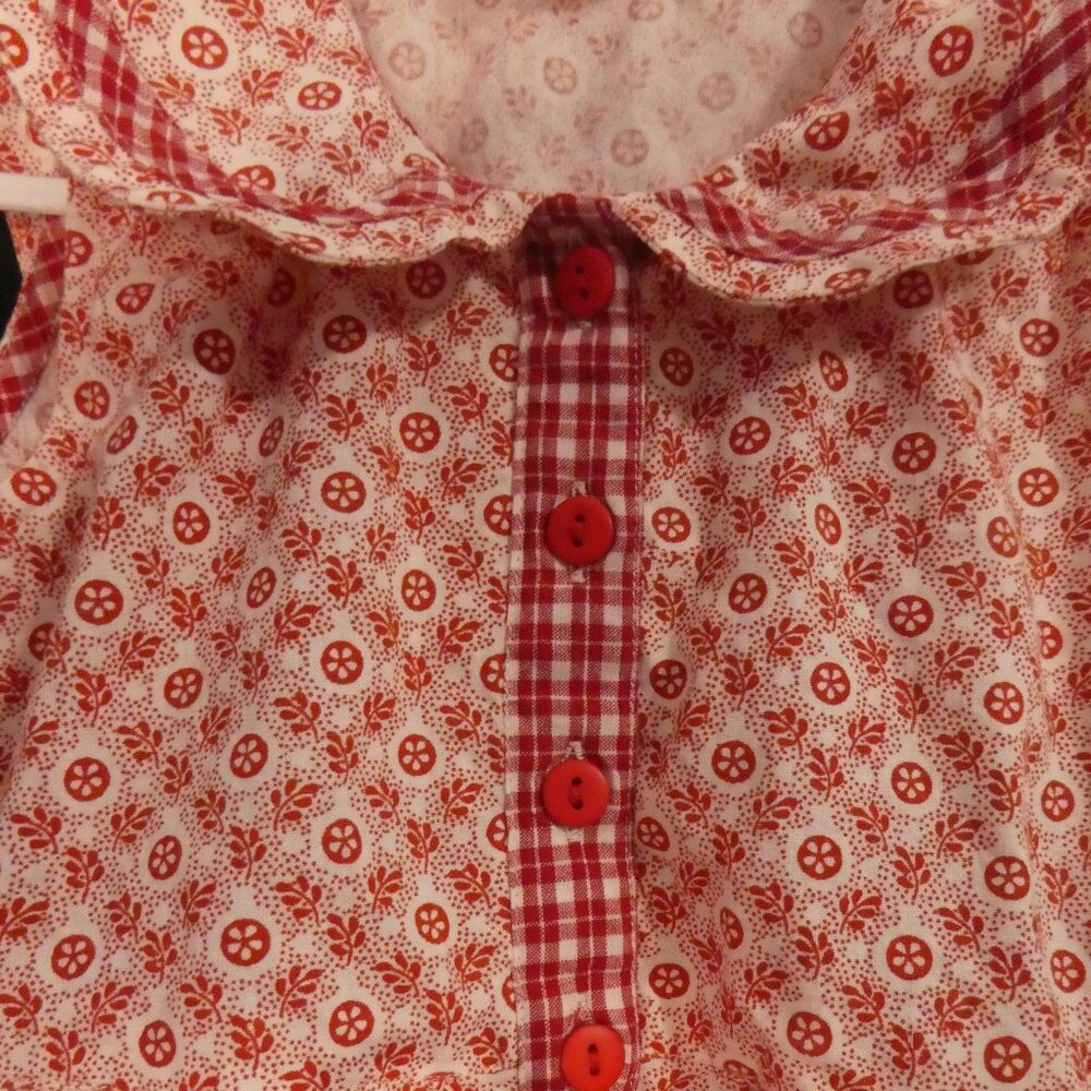 Vintage - APRIL CORNELL - Girls | size 3/4 | Sleeveless Floral Checkered Dress - Picture 4 of 16